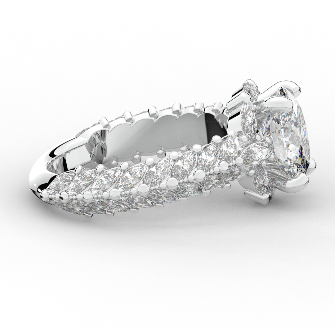 3.10CT.TW OVAL LAB DIAMOND HALO ENGAGEMENT RING - Nazarelle