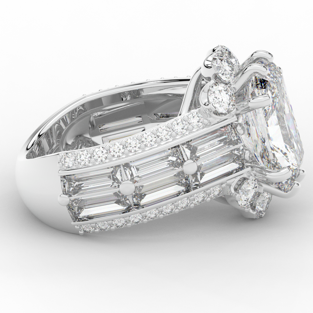 8.25CT.TW RADIANT LAB DIAMOND HALO ENGAGEMENT RING - Nazarelle