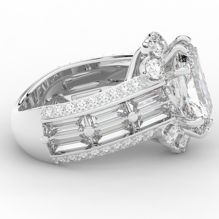 8.25CT.TW RADIANT LAB DIAMOND HALO ENGAGEMENT RING - Nazarelle