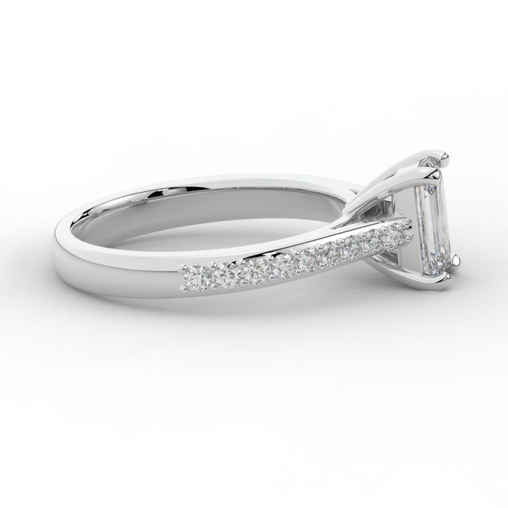 1.25CT.TW EMERALD CUT LAB DIAMOND SOLITAIRE ENGAGEMENT RING - Nazarelle