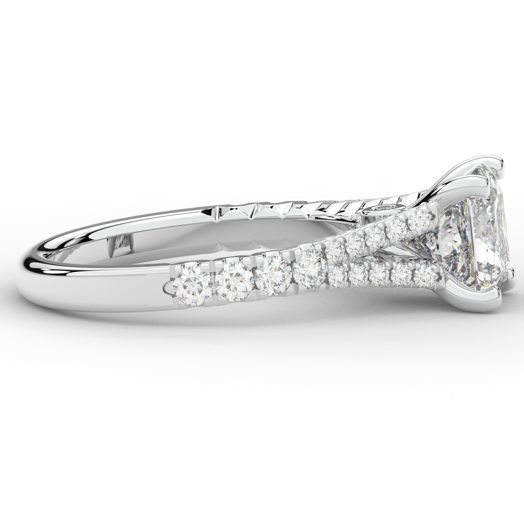 2.45CT.TW PRINCESS LAB DIAMOND ENGAGEMENT RING - Nazarelle
