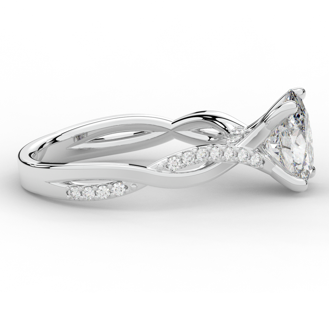 1.70CT.TW OVAL LAB DIAMOND TWIST BAND ENGAGEMENT RING - Nazarelle