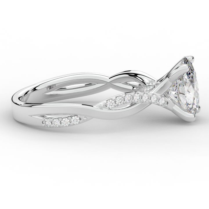 1.70CT.TW OVAL LAB DIAMOND TWIST BAND ENGAGEMENT RING - Nazarelle