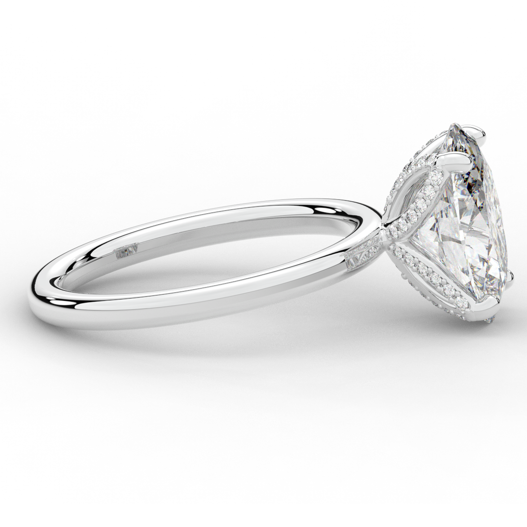 3.10CT.TW OVAL LAB DIAMOND ENGAGEMENT RING - Nazarelle