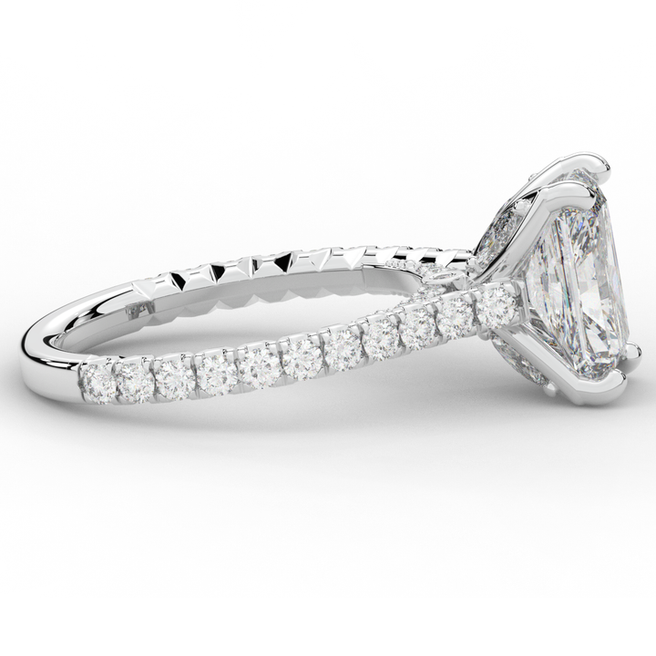 2.70CT.TW RADIANT LAB DIAMOND SOLITAIRE ENGAGEMENT RING - Nazarelle