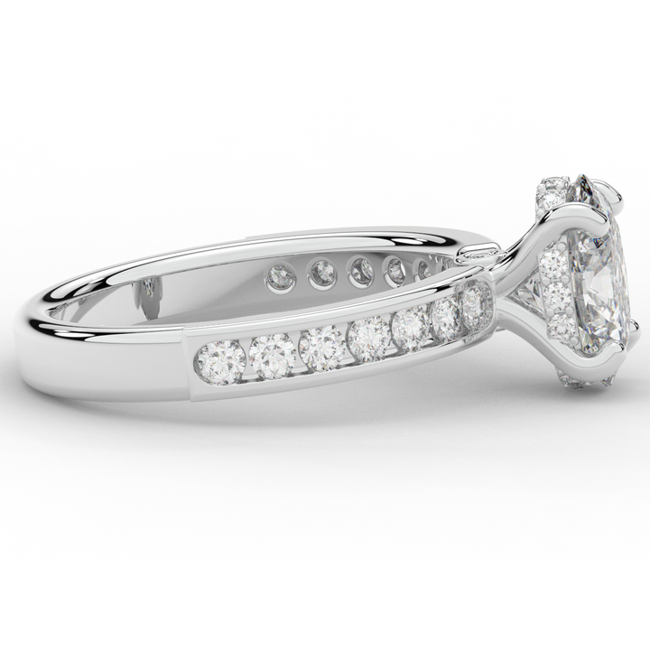 1.95CT.TW OVAL LAB DIAMOND UNDERHALO ENGAGEMENT RING - Nazarelle