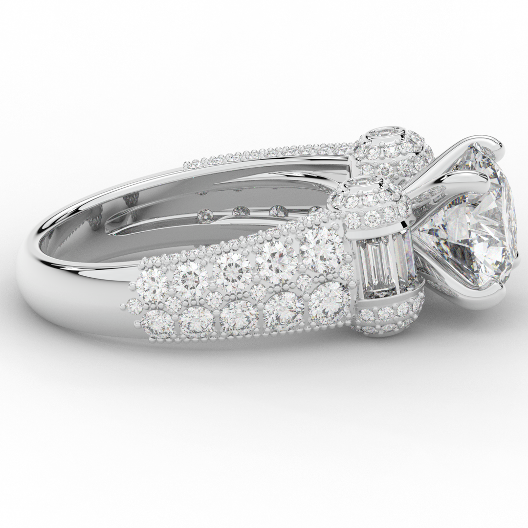 4.75CT.TW ROUND LAB DIAMOND ENGAGEMENT RING - Nazarelle