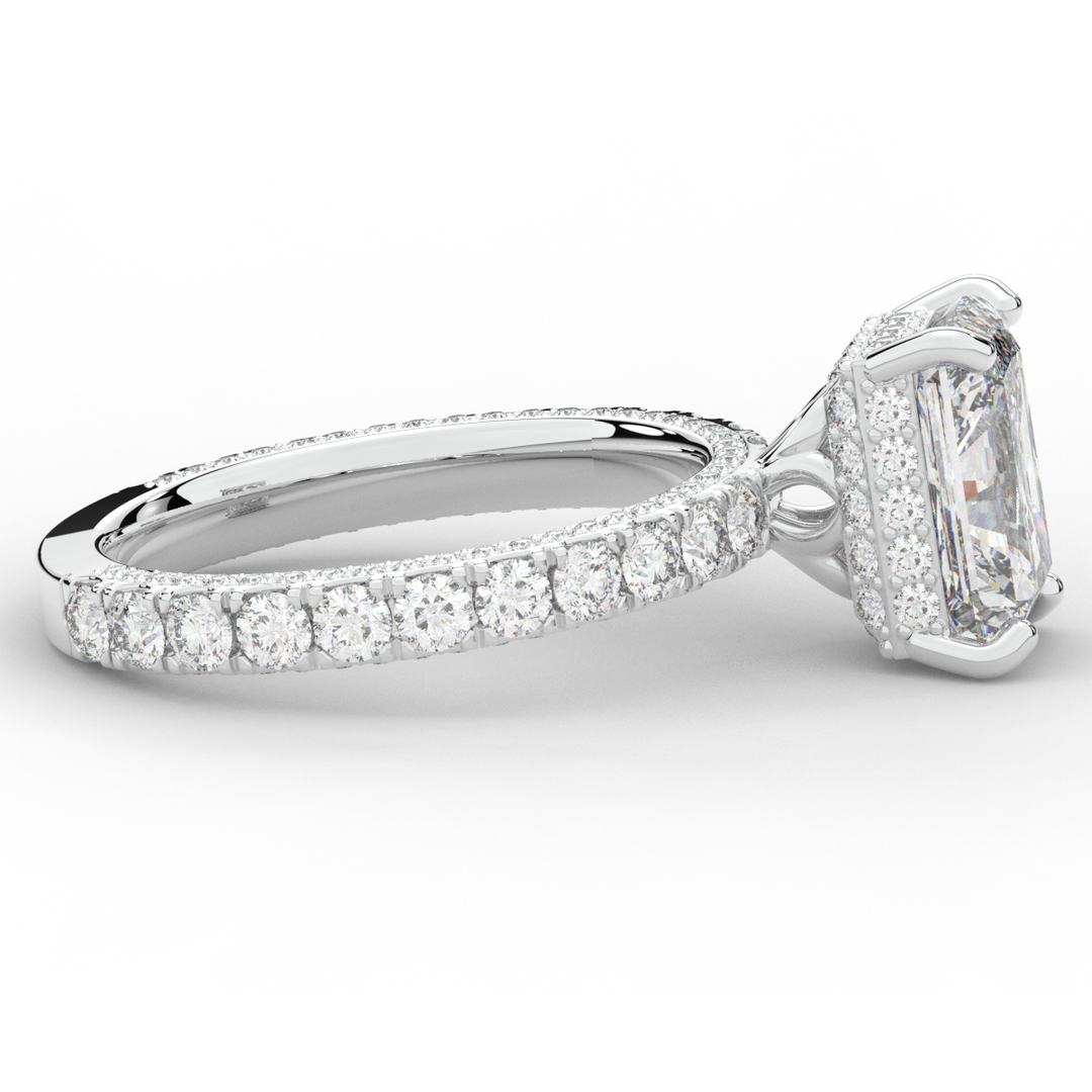 3.00CT.TW RADIANT LAB DIAMOND ENGAGEMENT RING - Nazarelle