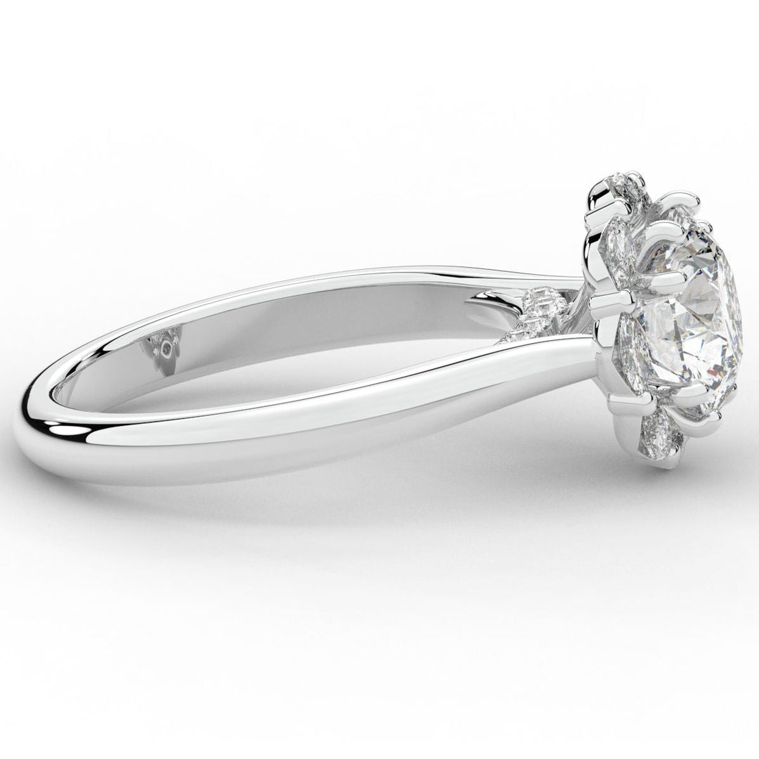 2.40CT.TW ROUND LAB DIAMOND HALO ENGAGEMENT RING - Nazarelle