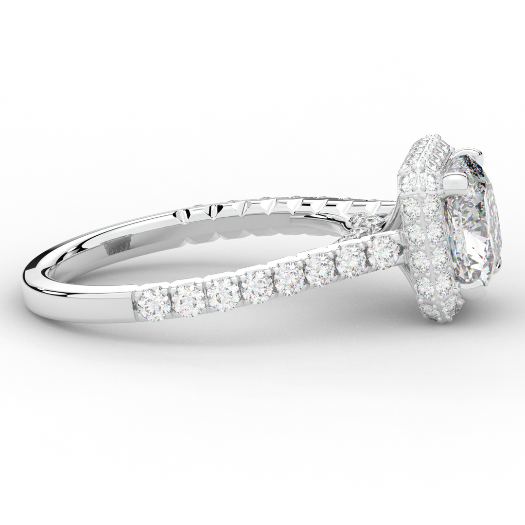 2.75CT.TW CUSHION LAB DIAMOND HALO ENGAGEMENT RING - Nazarelle