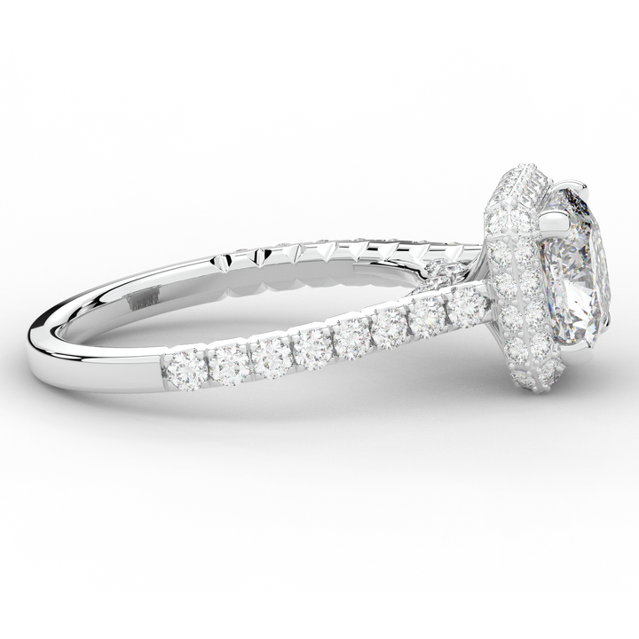 2.75CT.TW CUSHION LAB DIAMOND HALO ENGAGEMENT RING - Nazarelle