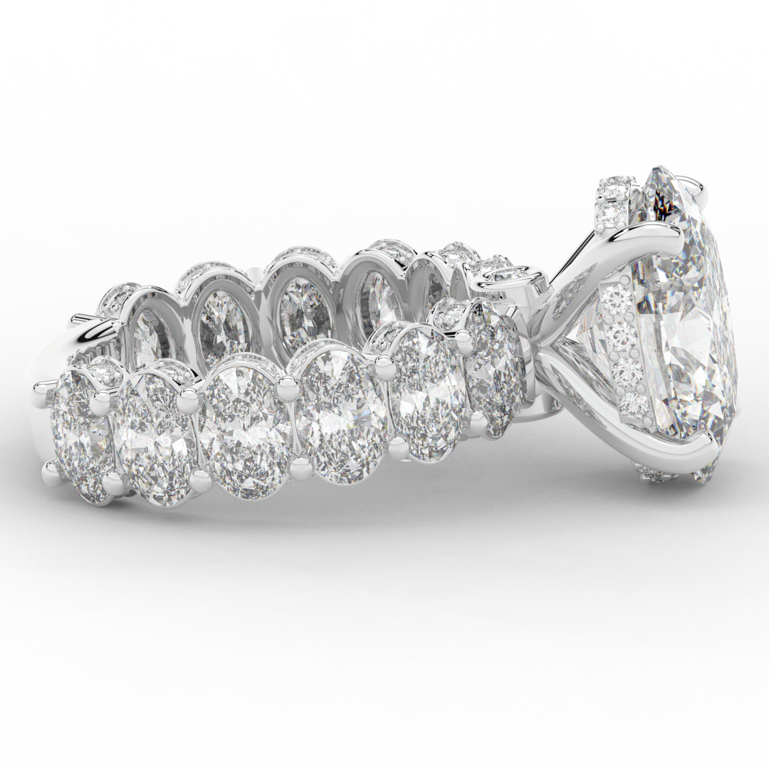 10.90CT.TW OVAL LAB DIAMOND SOLITAIRE ENGAGEMENT RING - Nazarelle