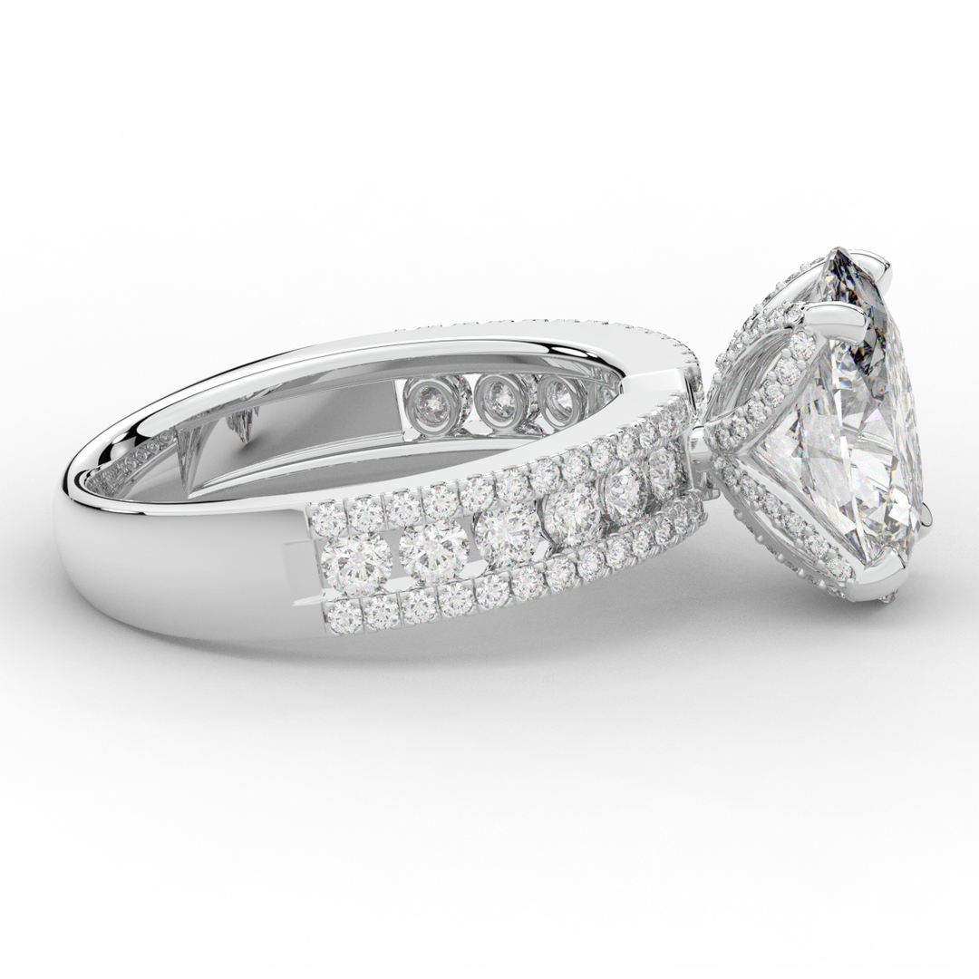 3.95CT.TW OVAL LAB DIAMOND SOLITAIRE ENGAGEMENT RING - Nazarelle