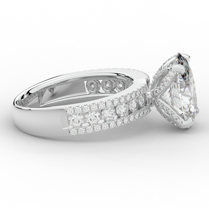 3.95CT.TW OVAL LAB DIAMOND SOLITAIRE ENGAGEMENT RING - Nazarelle
