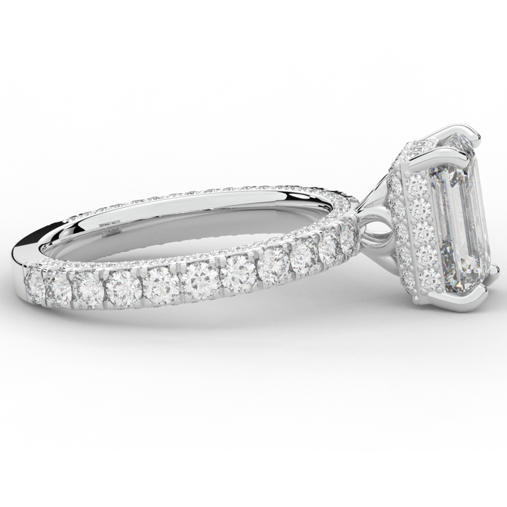 3.00CT.TW EMERALD CUT LAB DIAMOND ENGAGEMENT RING - Nazarelle