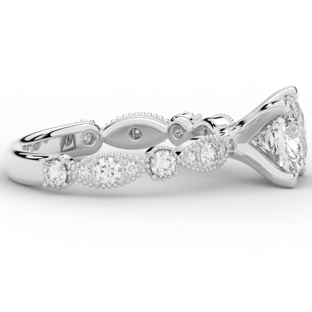 2.50CT.TW CUSHION LAB DIAMOND SOLITAIRE ENGAGEMENT RING - Nazarelle