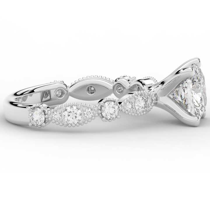 2.50CT.TW CUSHION LAB DIAMOND SOLITAIRE ENGAGEMENT RING - Nazarelle