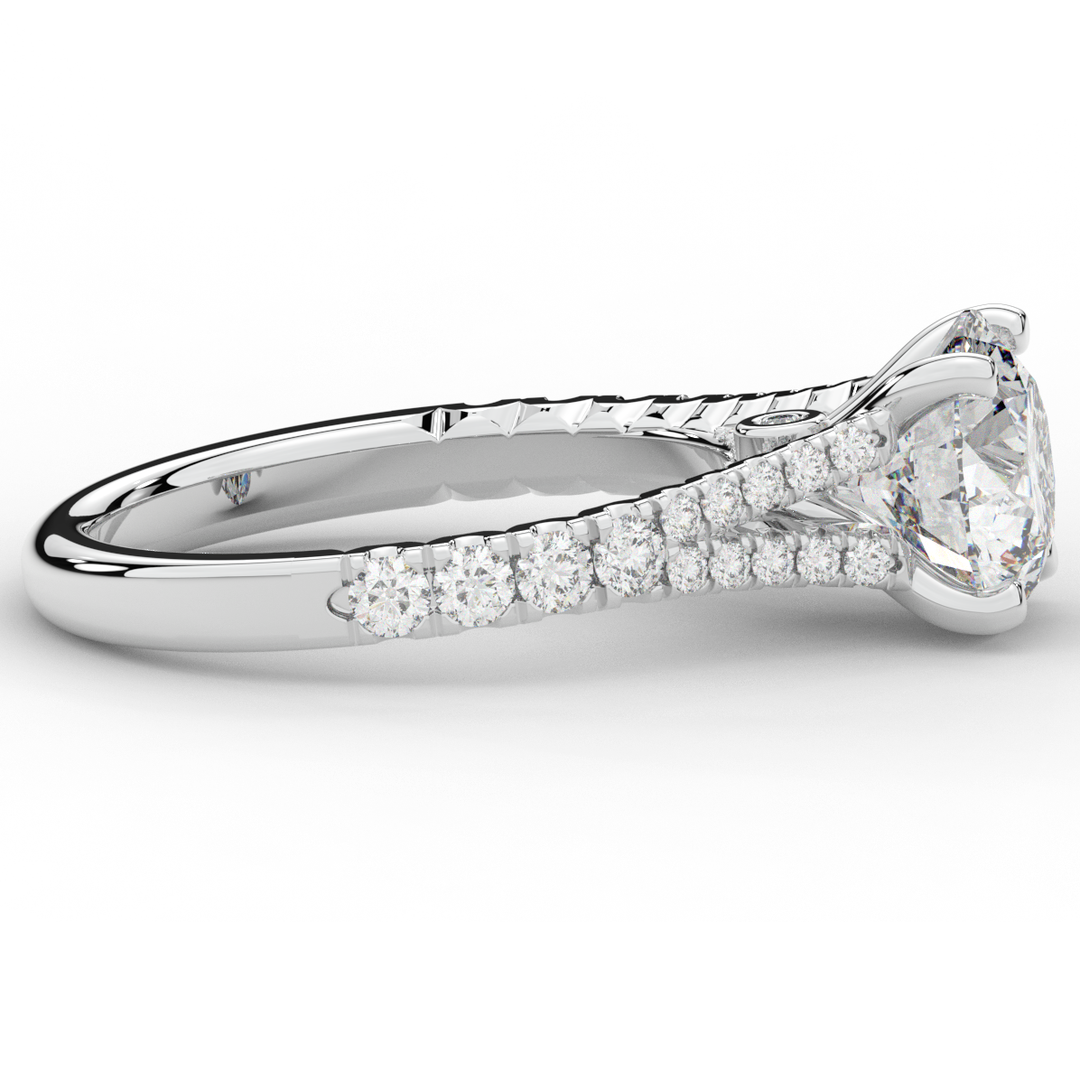 2.45CT.TW ROUND LAB DIAMOND ENGAGEMENT RING - Nazarelle