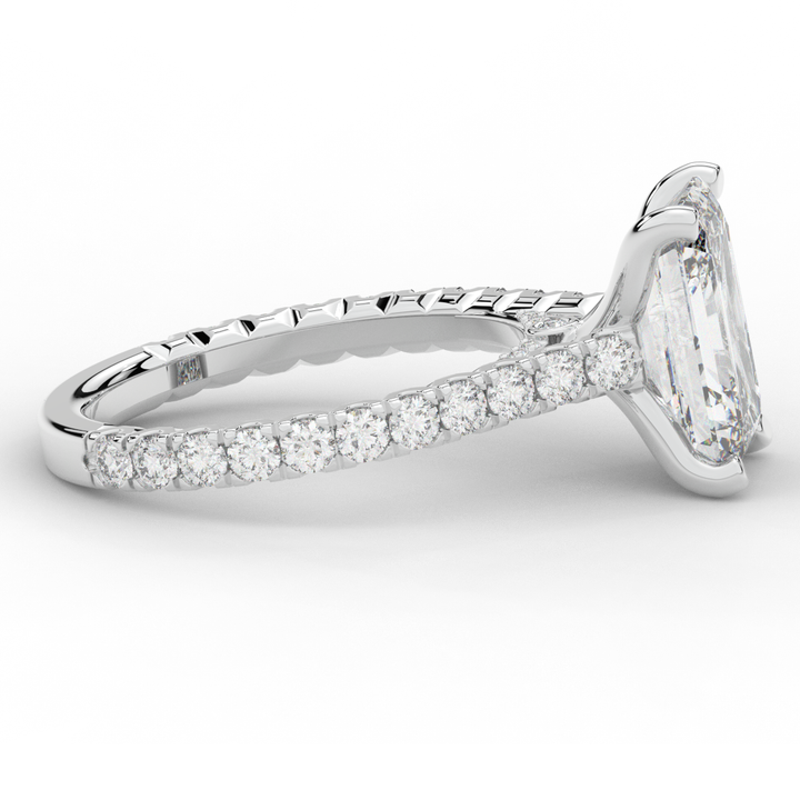 4.25CT.TW EMERALD CUT LAB DIAMOND SOLITAIRE ENGAGEMENT RING - Nazarelle