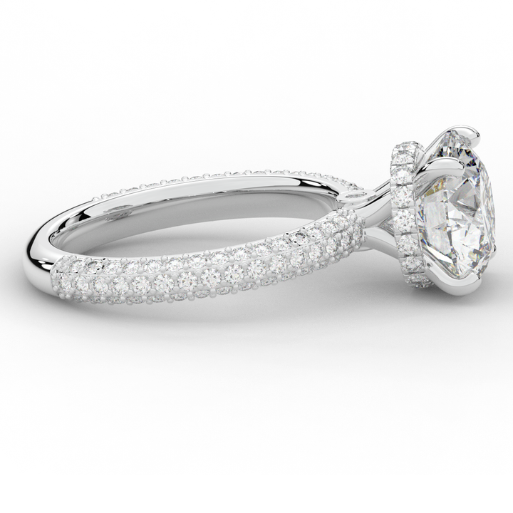 3.60CT.TW ROUND LAB DIAMOND SOLITAIRE ENGAGEMENT RING - Nazarelle