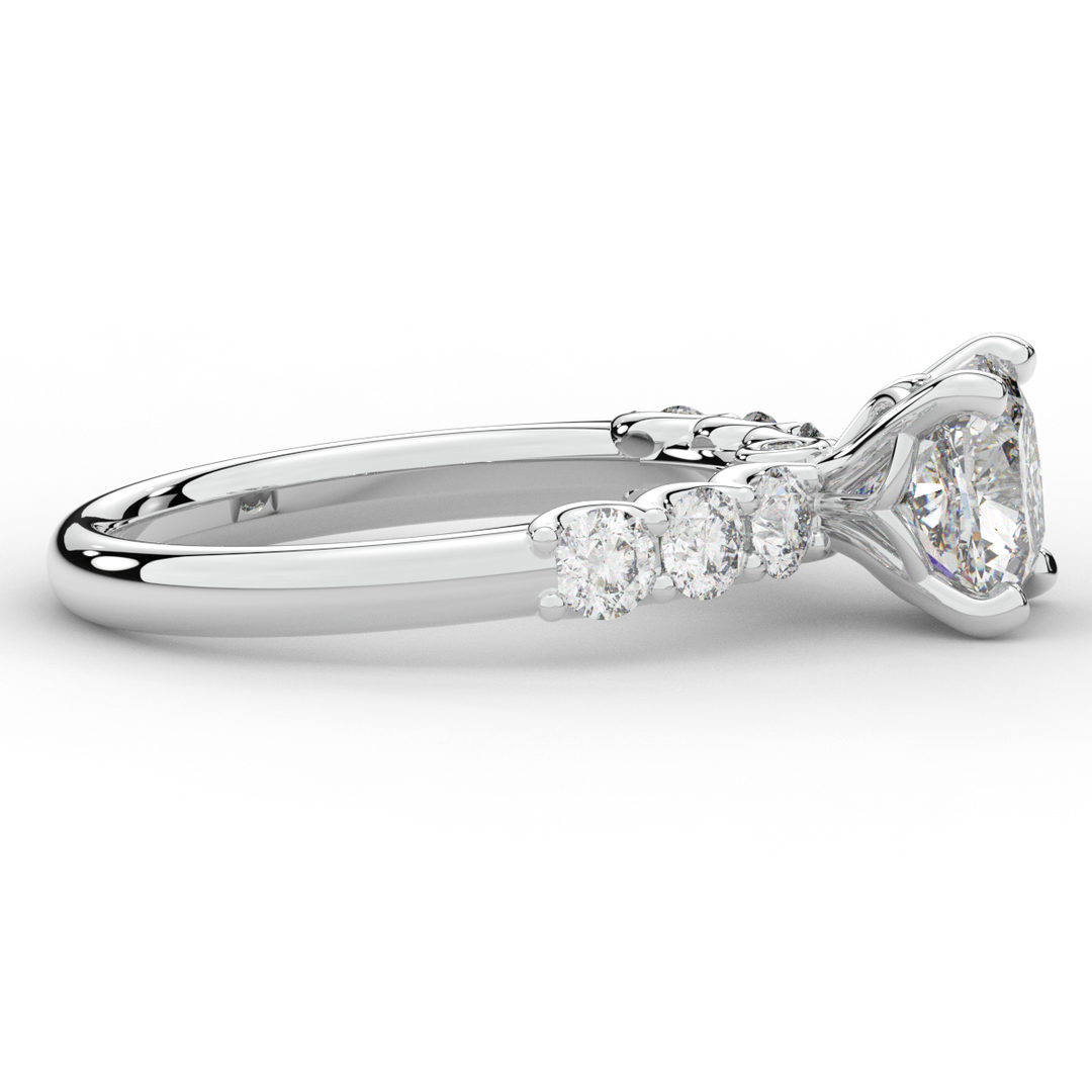 2.60CT.TW CUSHION LAB DIAMOND SOLITAIRE ENGAGEMENT RING - Nazarelle