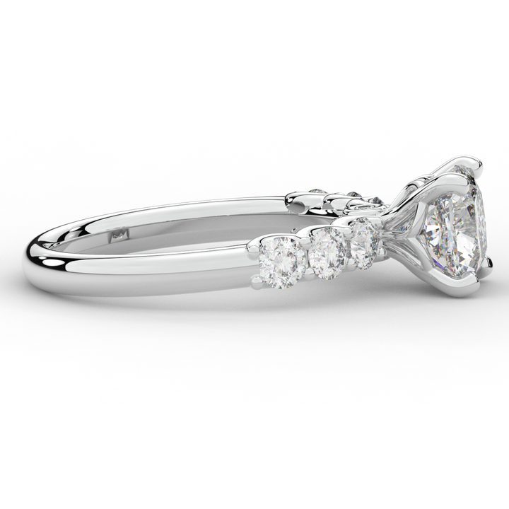 2.60CT.TW CUSHION LAB DIAMOND SOLITAIRE ENGAGEMENT RING - Nazarelle