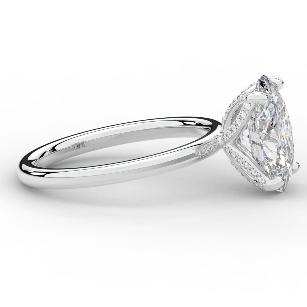 3.10CT.TW OVAL LAB DIAMOND ENGAGEMENT RING - Nazarelle