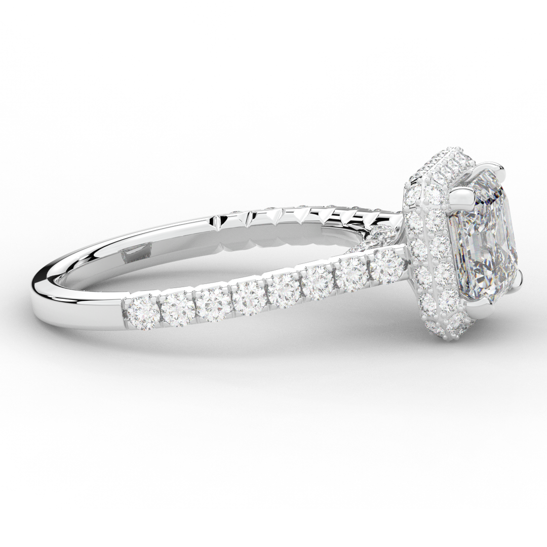2.75CT.TW ASSCHER LAB DIAMOND HALO ENGAGEMENT RING - Nazarelle
