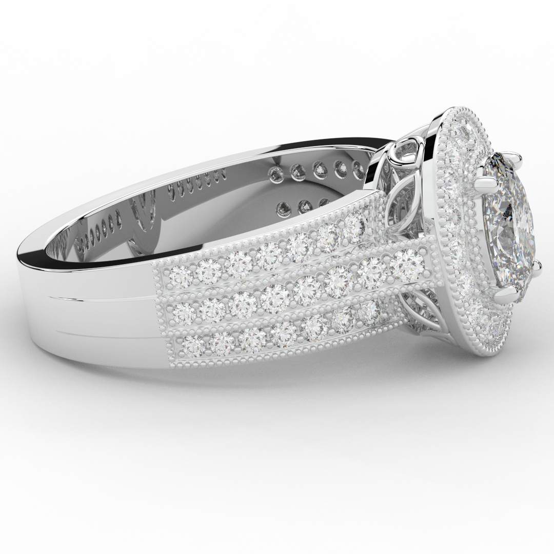 1.80CT.TW OVAL LAB DIAMOND HALO ENGAGEMENT RING - Nazarelle