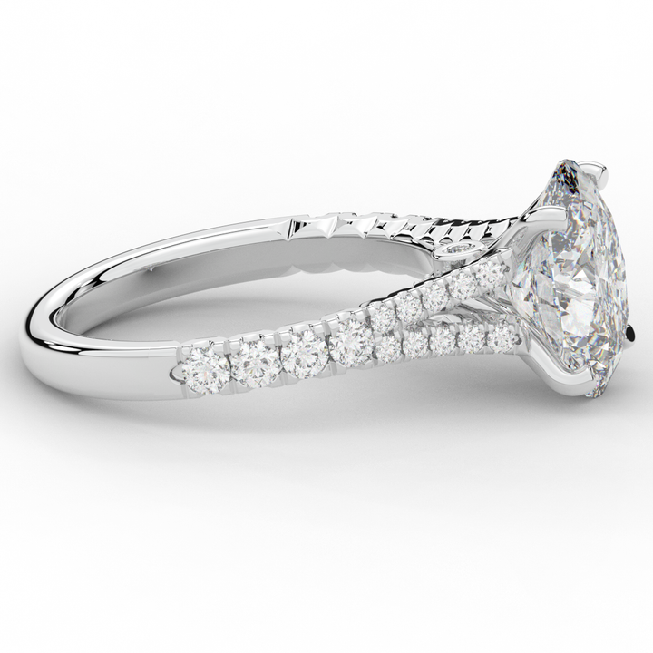 3.45CT.TW OVAL LAB DIAMOND ENGAGEMENT RING - Nazarelle