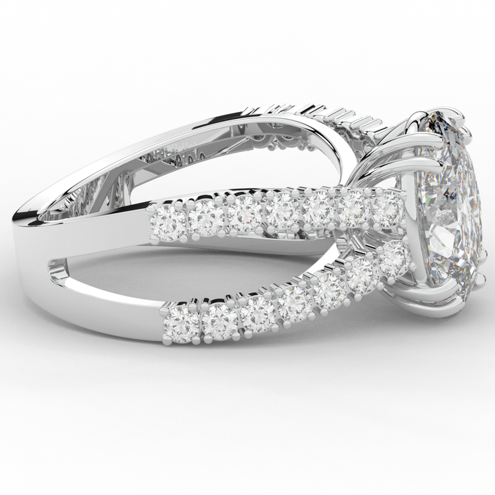 3.75CT.TW OVAL LAB DIAMOND SPLIT BAND ENGAGEMENT RING