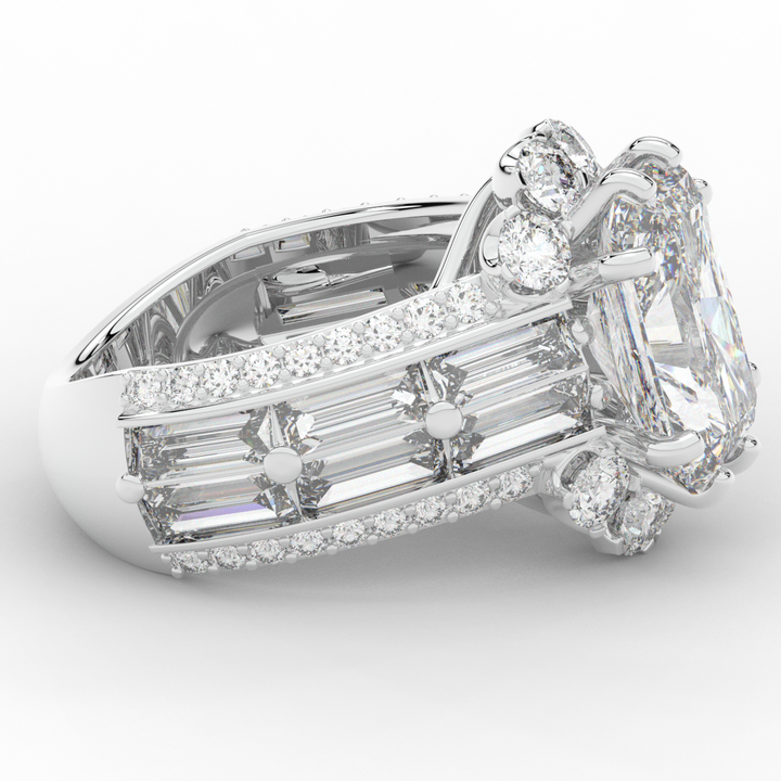 8.25CT.TW RADIANT LAB DIAMOND HALO ENGAGEMENT RING - Nazarelle
