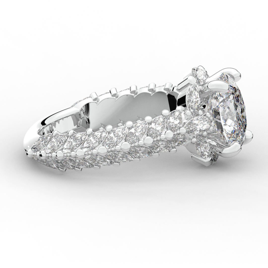 3.10CT.TW OVAL LAB DIAMOND HALO ENGAGEMENT RING - Nazarelle