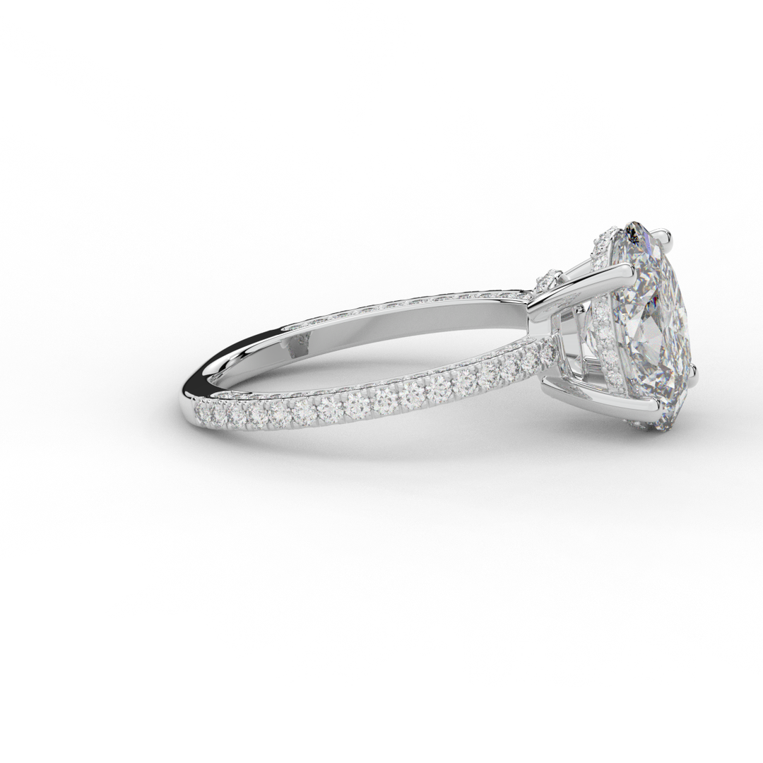 3.15CT.TW OVAL LAB DIAMOND SOLITAIRE ENGAGEMENT RING - Nazarelle