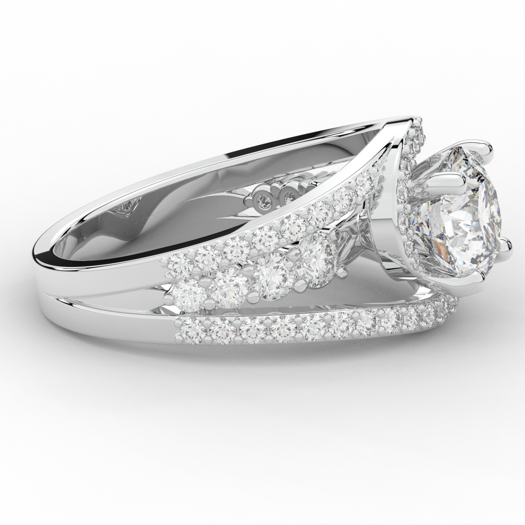 3.30CT.TW ROUND LAB DIAMOND ENGAGEMENT RING - Nazarelle