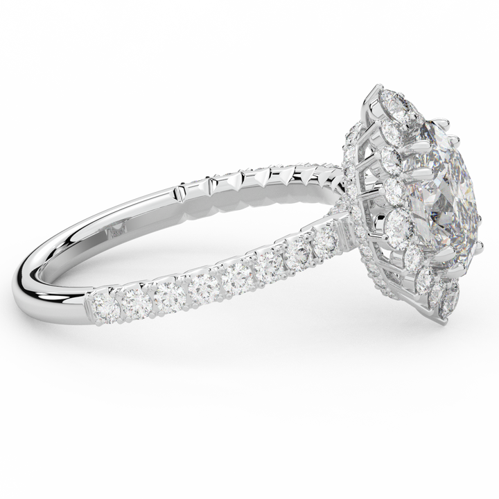 2.80CT.TW OVAL LAB DIAMOND HALO ENGAGEMENT RING - Nazarelle