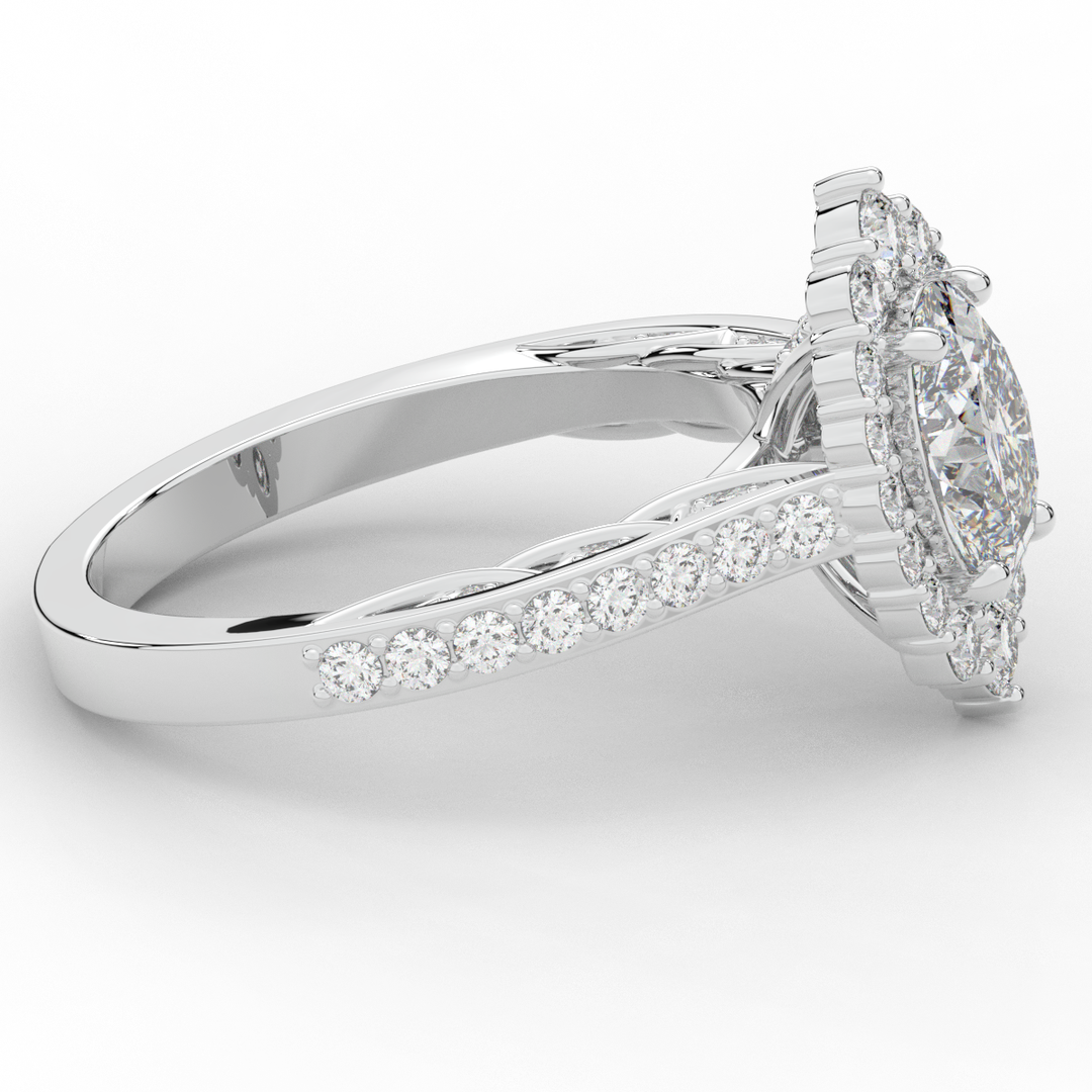 1.75CT.TW OVAL LAB DIAMOND HALO ENGAGEMENT RING - Nazarelle