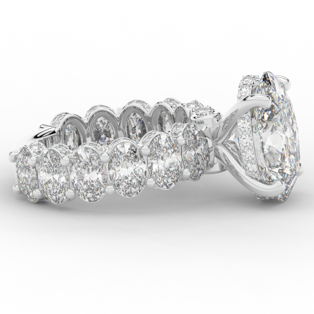 10.90CT.TW OVAL LAB DIAMOND SOLITAIRE ENGAGEMENT RING - Nazarelle