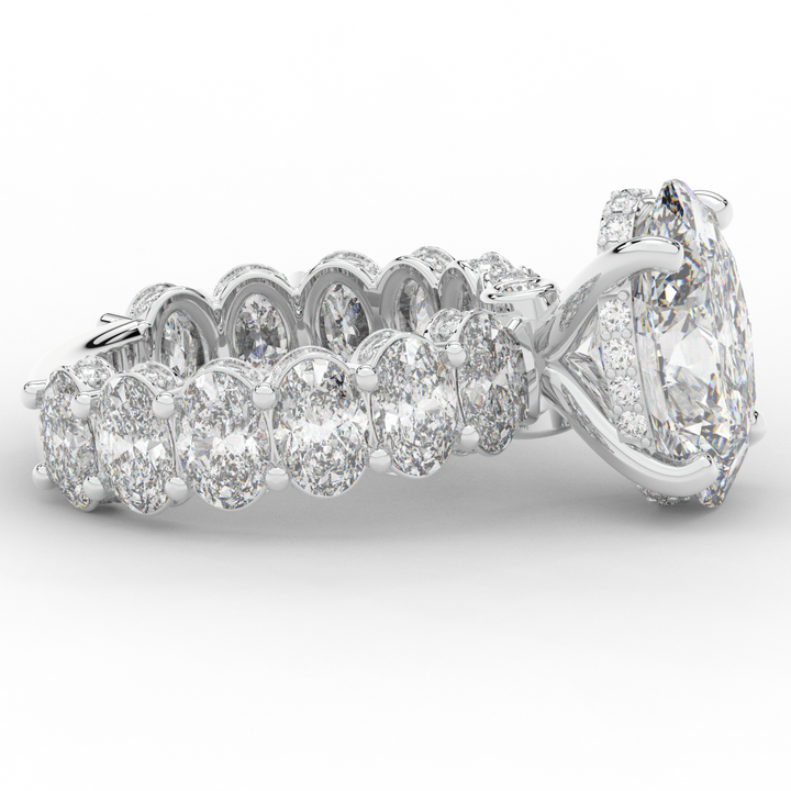 10.90CT.TW OVAL LAB DIAMOND SOLITAIRE ENGAGEMENT RING - Nazarelle