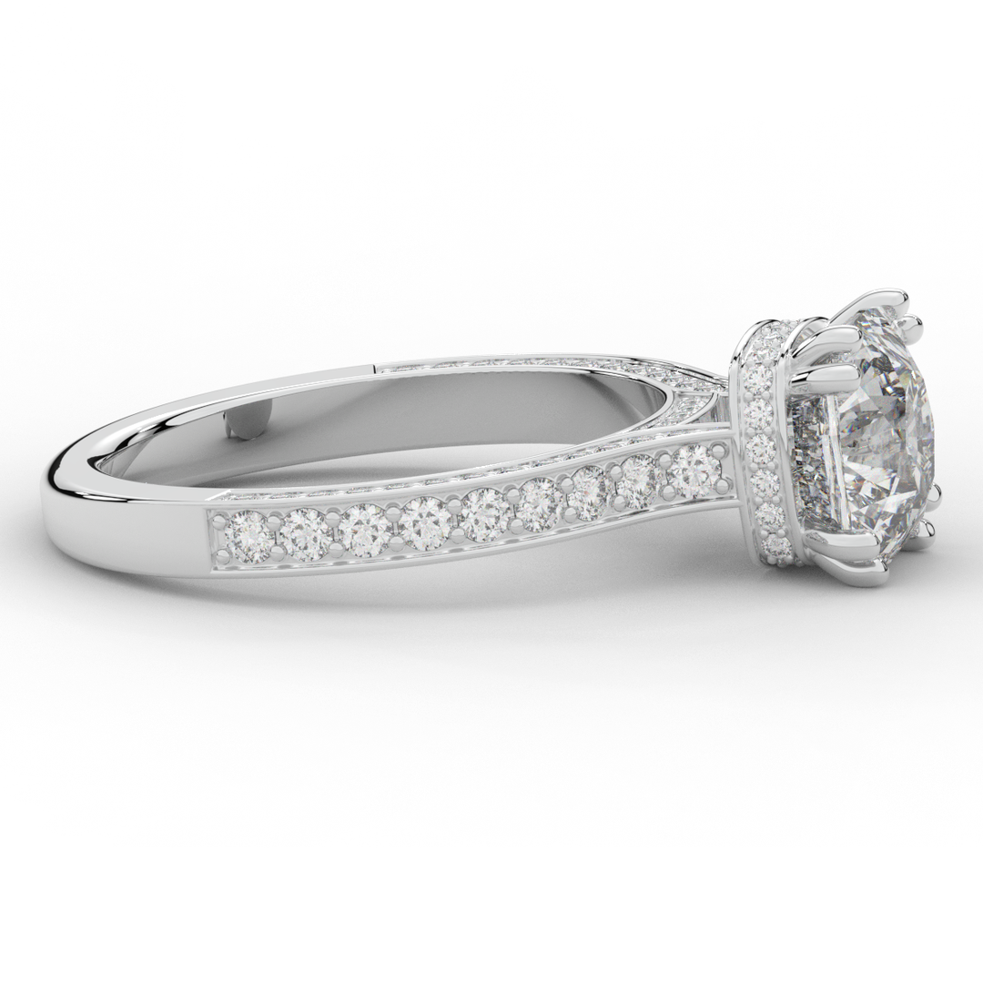 2.60CT.TW CUSHION LAB DIAMOND SOLITAIRE ENGAGEMENT RING - Nazarelle