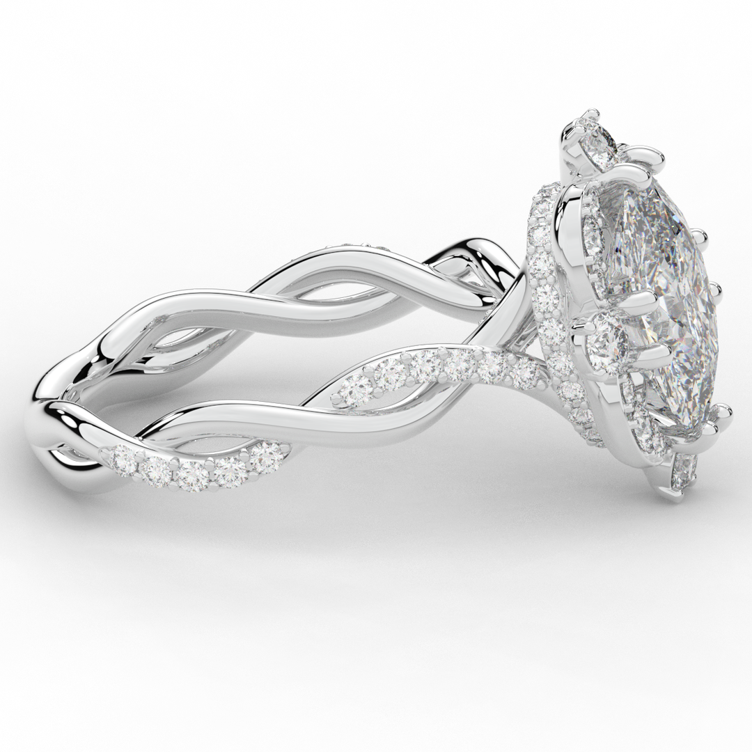 2.70CT.TW OVAL LAB DIAMOND HALO ENGAGEMENT RING - Nazarelle