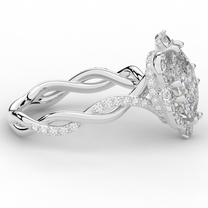 2.70CT.TW OVAL LAB DIAMOND HALO ENGAGEMENT RING - Nazarelle