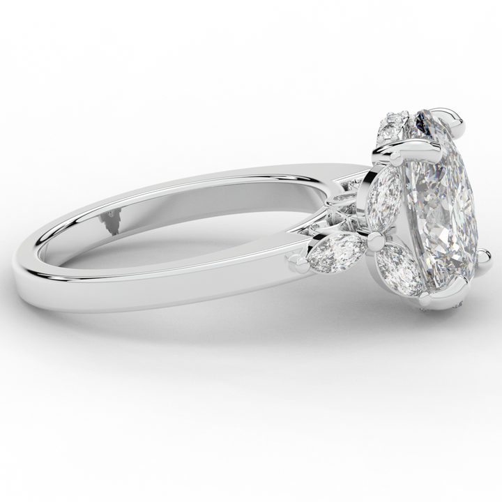 2.85CT.TW OVAL LAB DIAMOND ENGAGEMENT RING - Nazarelle
