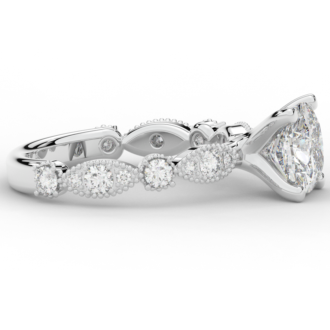 2.50CT.TW CUSHION LAB DIAMOND SOLITAIRE ENGAGEMENT RING - Nazarelle