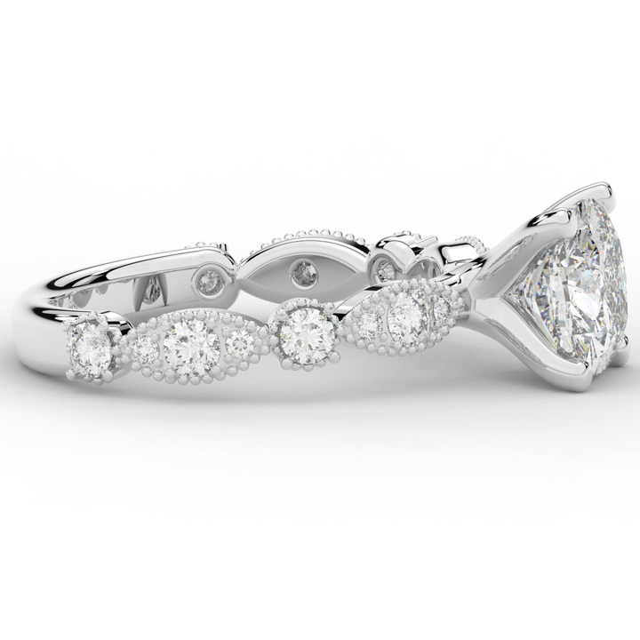 2.50CT.TW CUSHION LAB DIAMOND SOLITAIRE ENGAGEMENT RING - Nazarelle