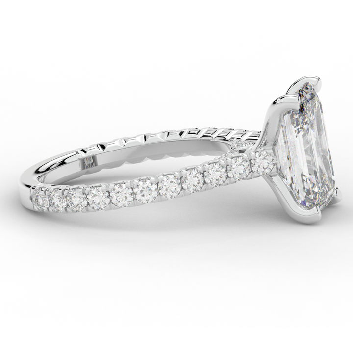 4.25CT.TW EMERALD CUT LAB DIAMOND SOLITAIRE ENGAGEMENT RING - Nazarelle