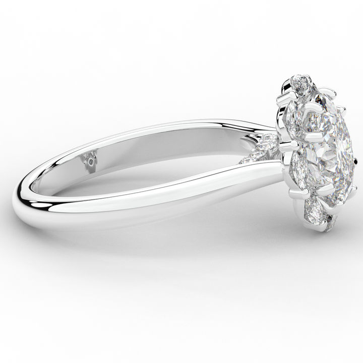 1.90CT.TW OVAL LAB DIAMOND HALO ENGAGEMENT RING - Nazarelle