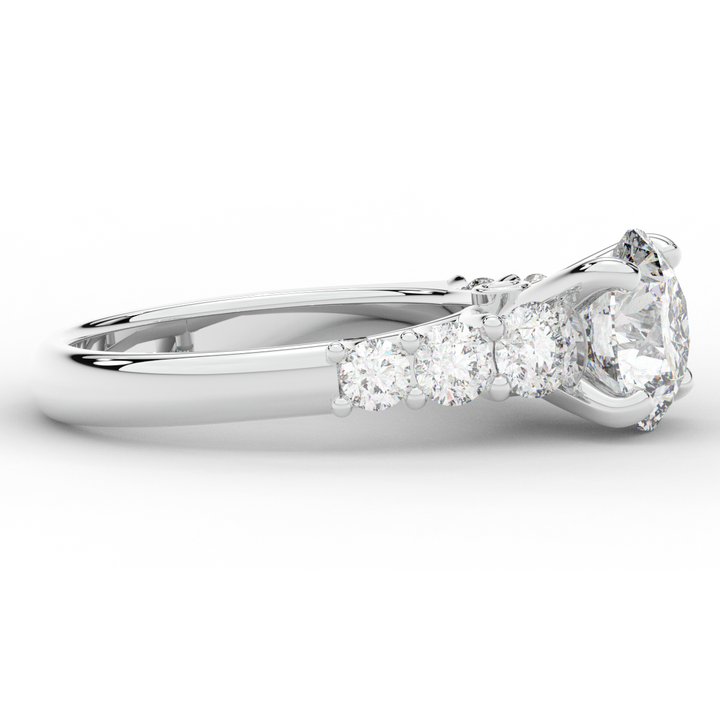 3.00CT.TW ROUND LAB DIAMOND  ENGAGEMENT RING - Nazarelle