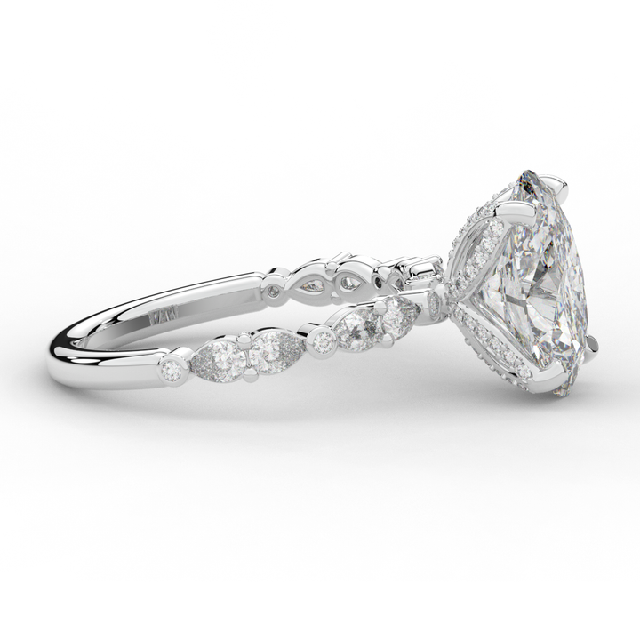 3.60CT.TW OVAL LAB DIAMOND SOLITAIRE ENGAGEMENT RING - Nazarelle