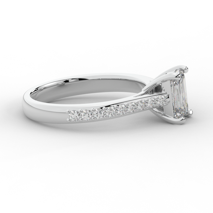 1.25CT.TW EMERALD CUT LAB DIAMOND SOLITAIRE ENGAGEMENT RING - Nazarelle